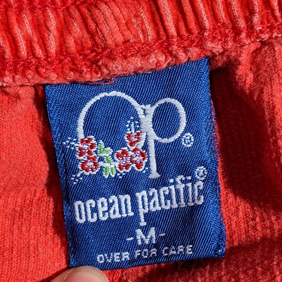Rare Vintage Op/Ocean Pacific Orange Corduroy Dolphin/Track Shorts, Size Medium - Picture 4 of 7